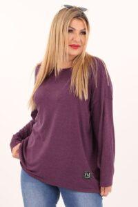 Fioletowa bluzka plus size o luźnym kroju, bluzka duży rozmiar XXL dla puszystych