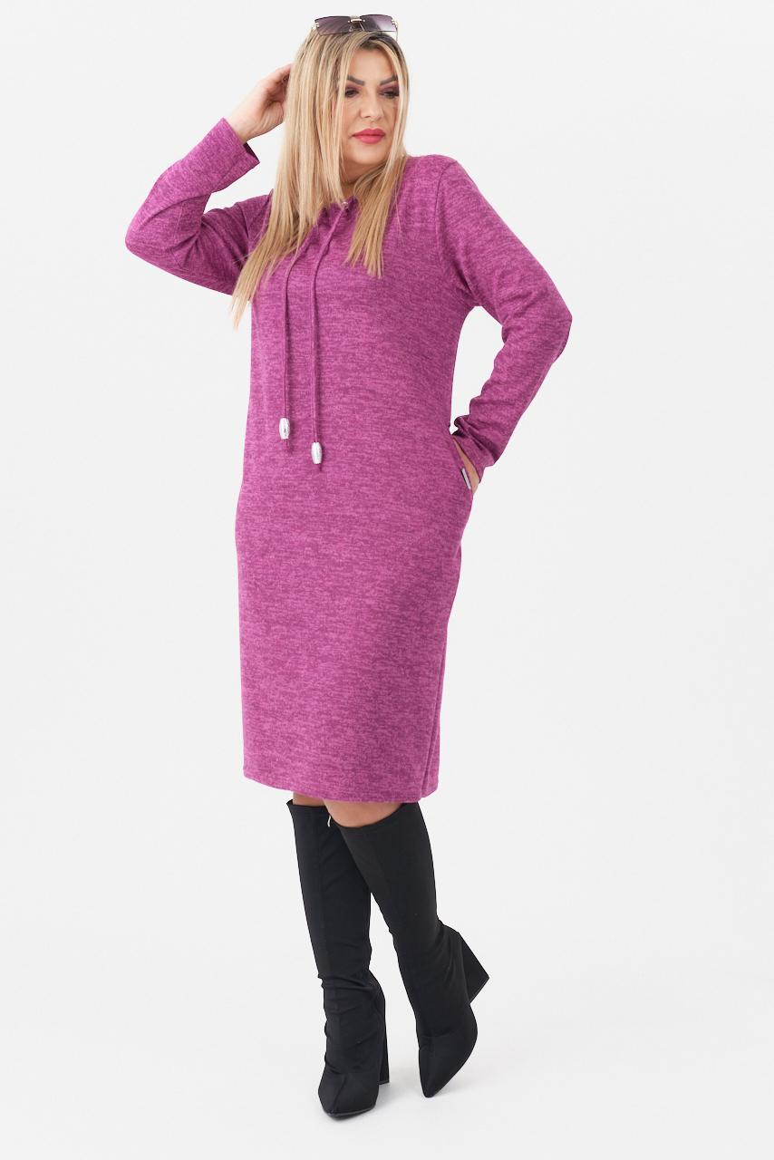 Amarantowa sweterkowa sukienka plus size duże rozmiary 44-52