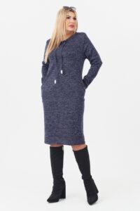 Granatowa sweterkowa sukienka plus size duże rozmiary 44-52
