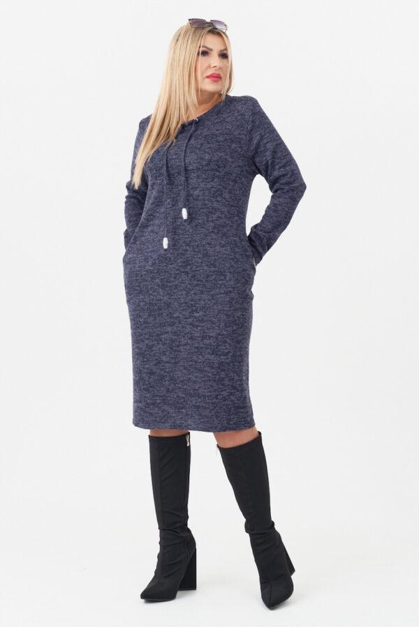 Granatowa sweterkowa sukienka plus size duże rozmiary 44-52