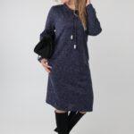 Granatowa sweterkowa sukienka plus size duże rozmiary 44-52