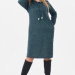 Zielona sweterkowa sukienka plus size duże rozmiary 44-52