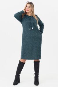 Zielona sweterkowa sukienka plus size duże rozmiary 44-52
