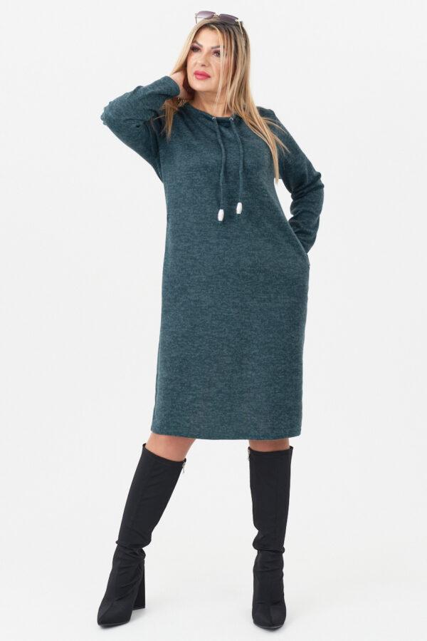 Zielona sweterkowa sukienka plus size duże rozmiary 44-52