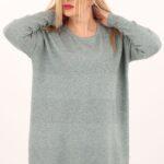 Miętowy sweter damski oversize