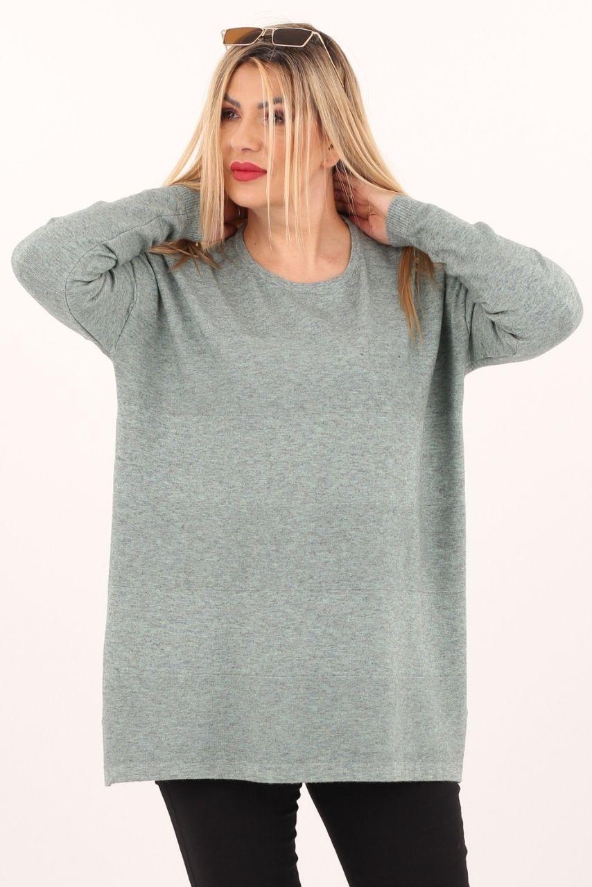 Miętowy sweter damski oversize