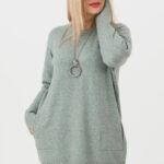 sweter plus size damski w kolorze miętowym