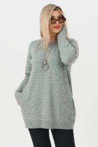 sweter plus size damski w kolorze miętowym