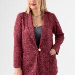 Narzutka damska elegancka bordowa