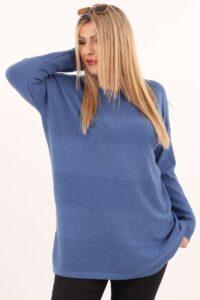 Niebieski sweter damski oversize