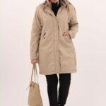 Beżowa damska kurtka jesienna plus size