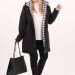 Czarna damska kurtka jesienna plus size