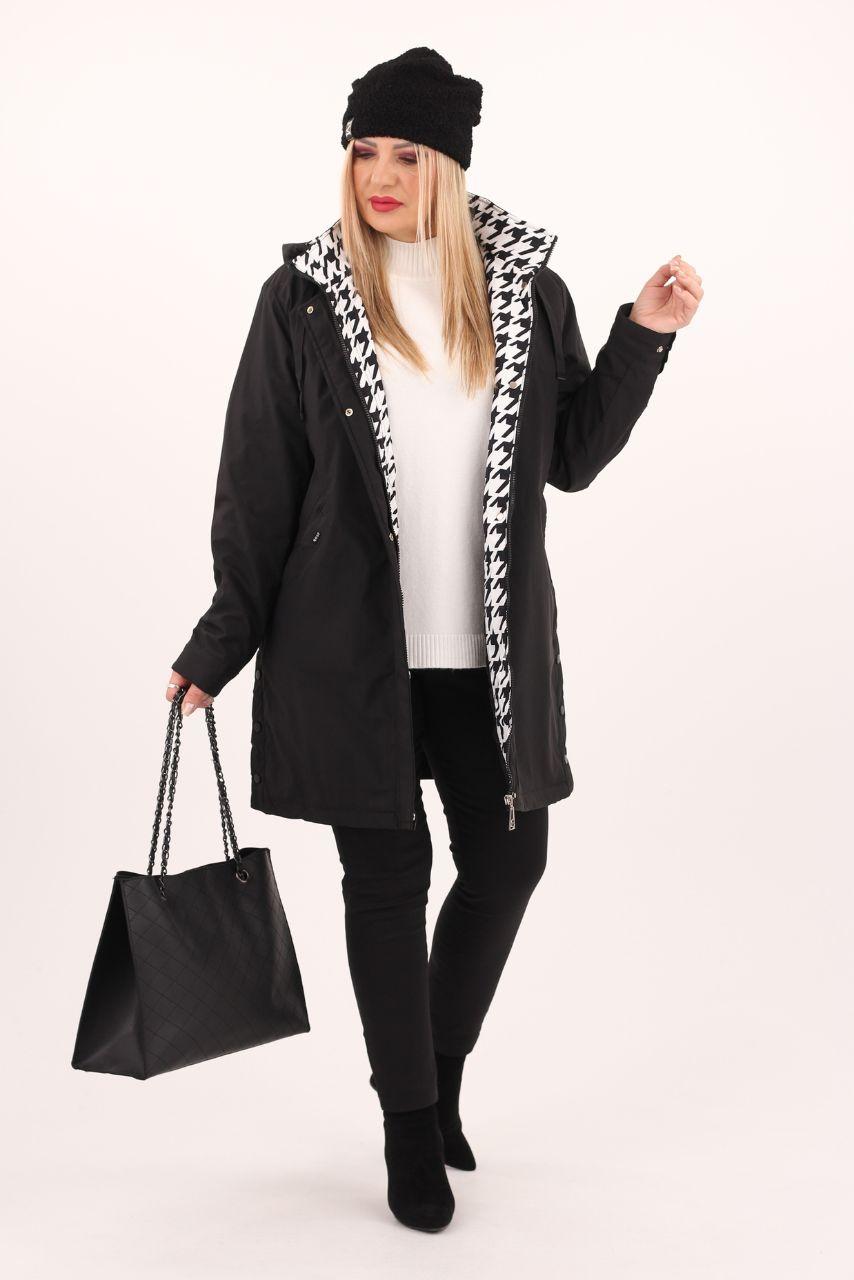 Czarna damska kurtka jesienna plus size