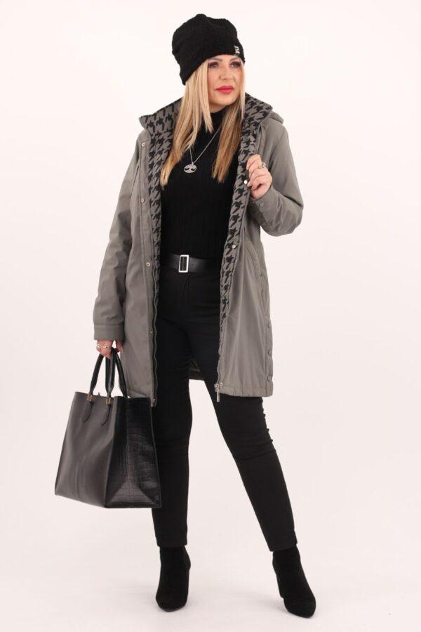Szara damska kurtka jesienna plus size