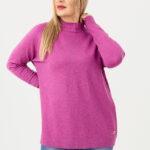 Sweter półgolf damski amarantowy