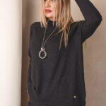 Sweter półgolf damski czarny