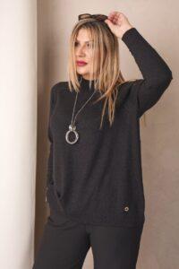 Sweter półgolf damski czarny