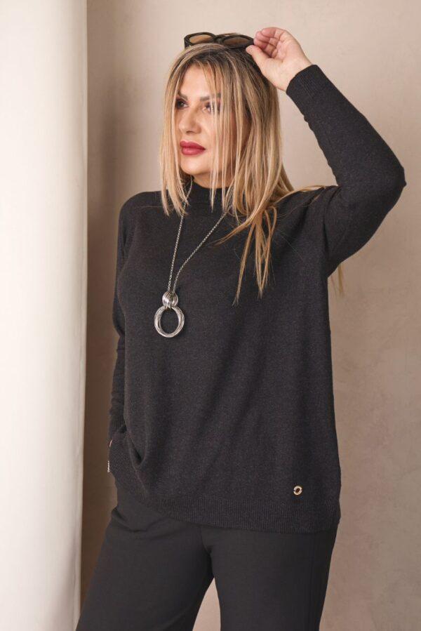 Sweter półgolf damski czarny