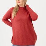 Sweter półgolf damski czerwony