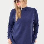 Sweter półgolf damski granatowy