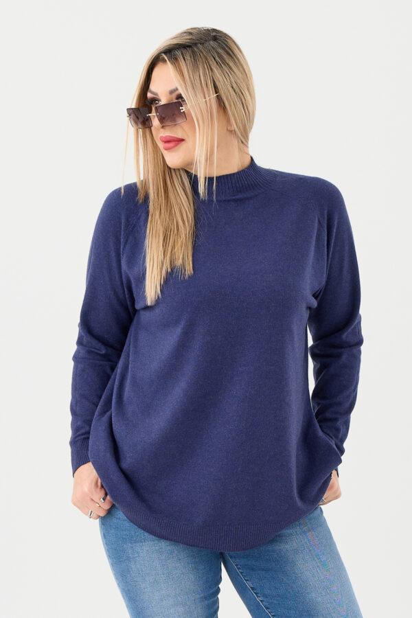 Sweter półgolf damski granatowy