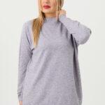 Sweter półgolf damski lawendowy