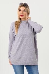 Sweter półgolf damski lawendowy