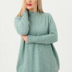 Sweter półgolf damski miętowy