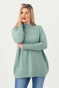 Sweter półgolf damski miętowy