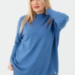 Sweter półgolf damski niebieski