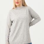 Sweter półgolf damski szary