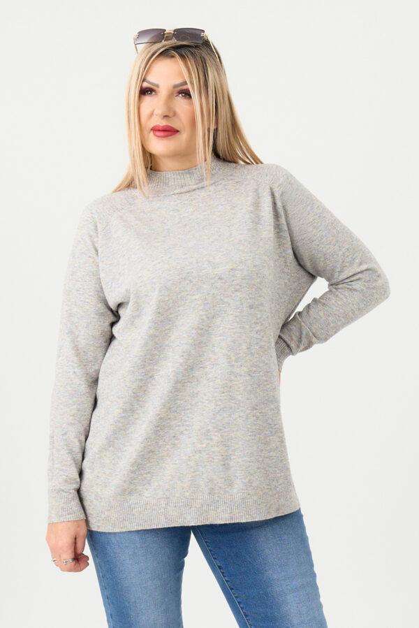 Sweter półgolf damski szary