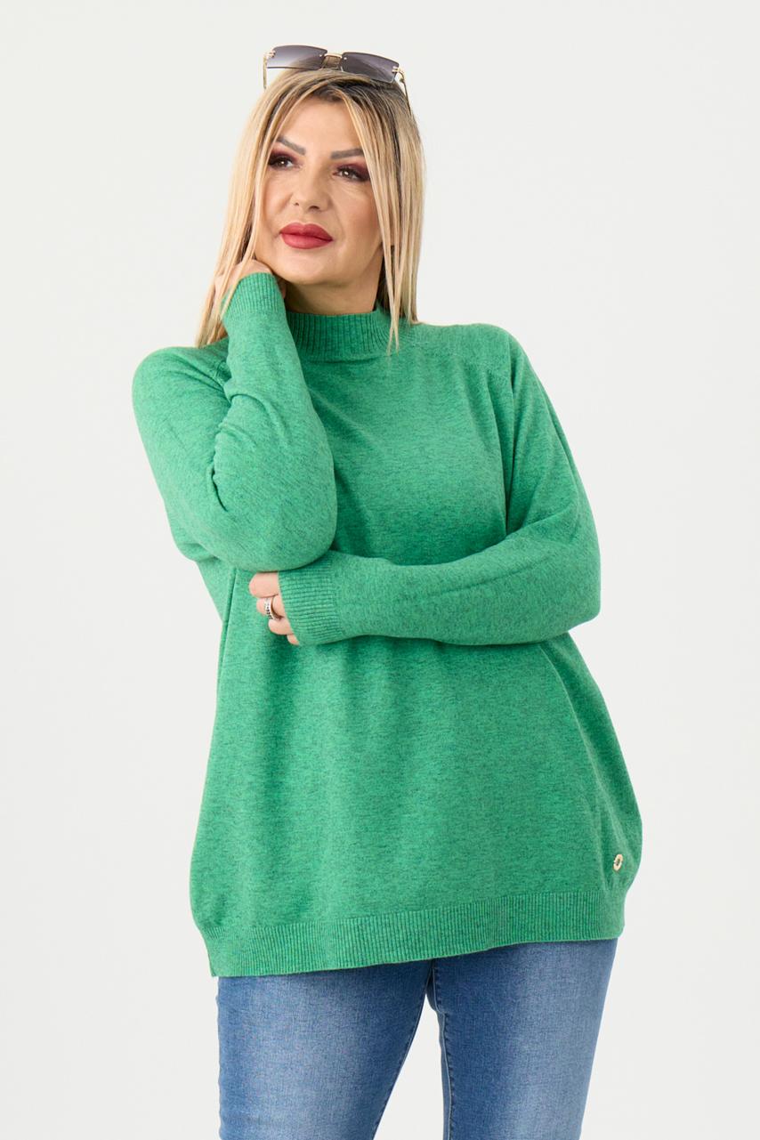 Sweter półgolf damski zielony