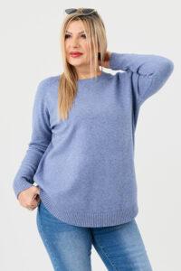 sweter plus size damski w kolorze jeansowym