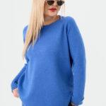 sweter plus size damski w kolorze chabrowym