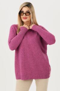 sweterek damski plus size w kolorze amarantowym