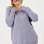 sweterek damski plus size w kolorze fioletowym