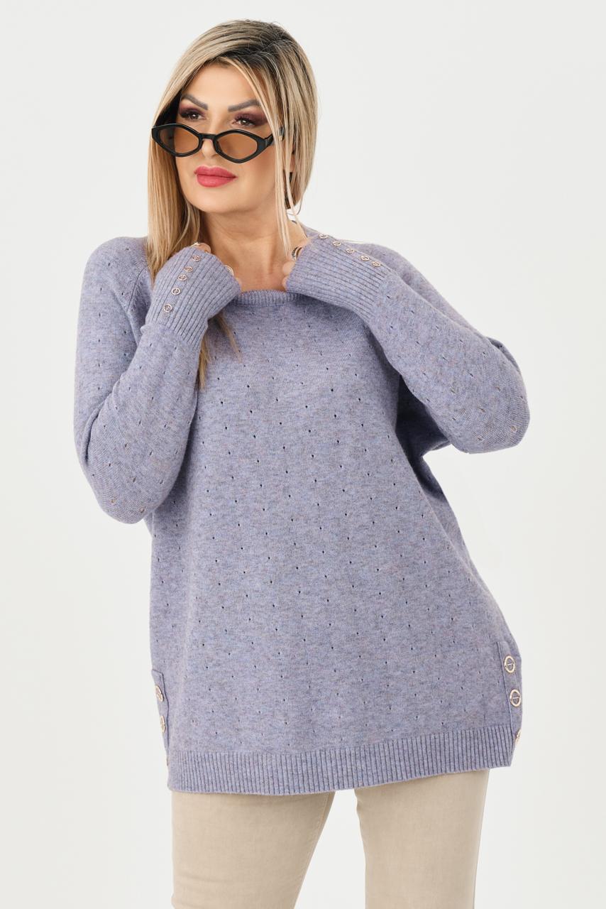 sweterek damski plus size w kolorze fioletowym