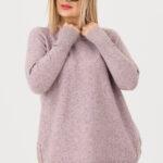 sweterek damski plus size w kolorze różowym