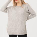 sweterek damski plus size w kolorze szarym