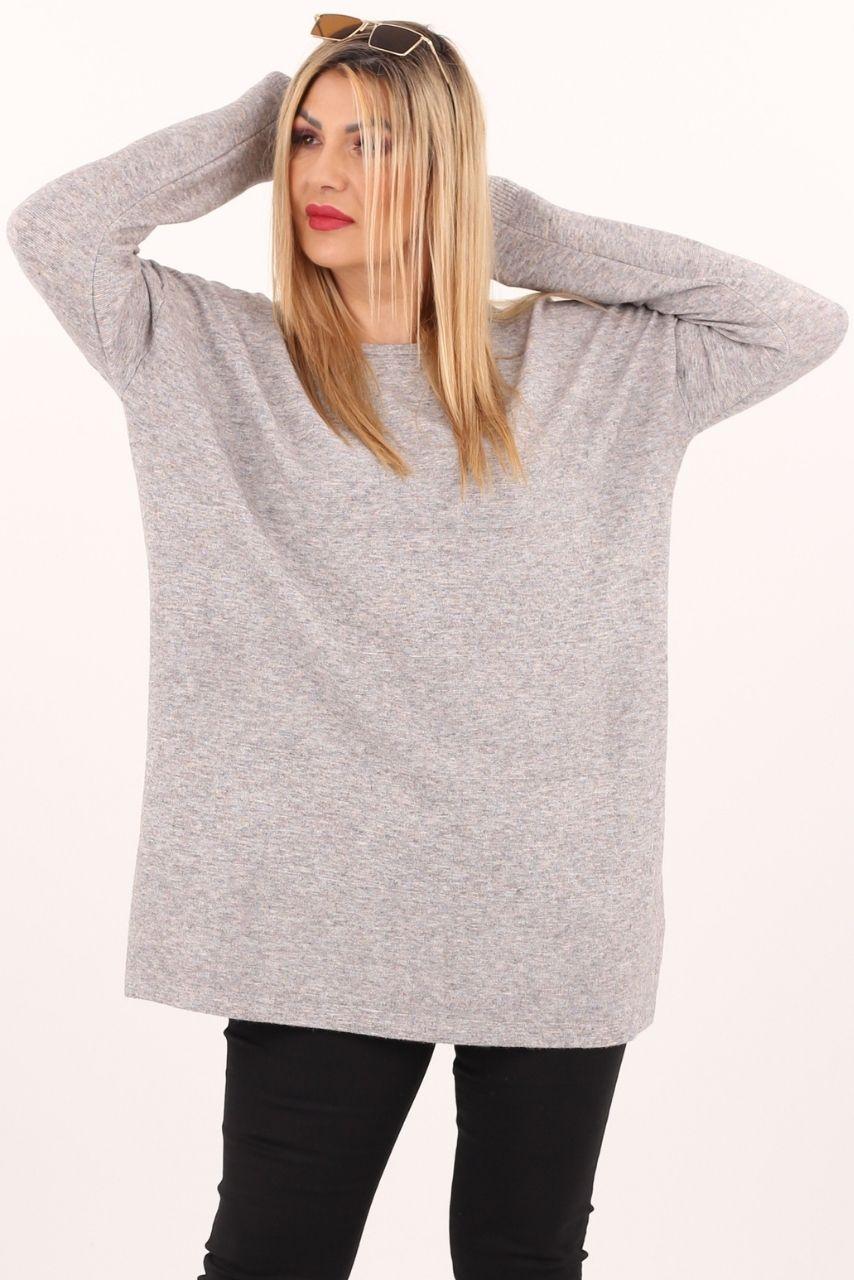 Szary sweter damski oversize