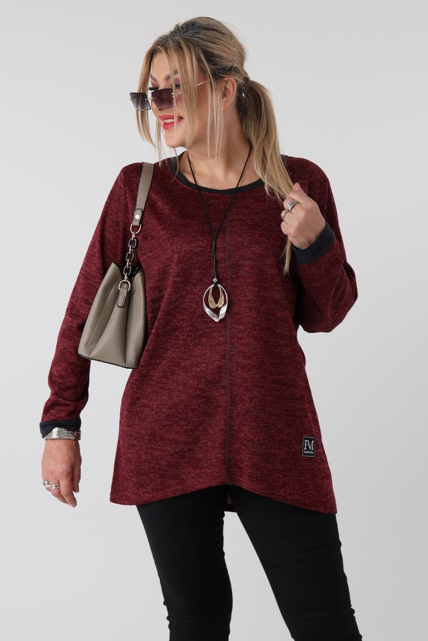 Tunika sportowa plus size bordowa – duże rozmiary