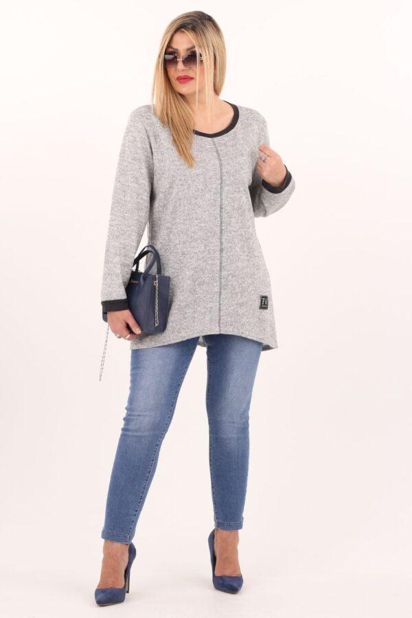 Tunika sportowa plus size szara – duże rozmiary