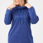 Tunika sweterkowa plus size dla puszystych kobiet, tunika duży rozmiar XXL na chłodne dni