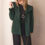 Zielona narzutka jesienna damska