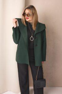 Zielona narzutka jesienna damska