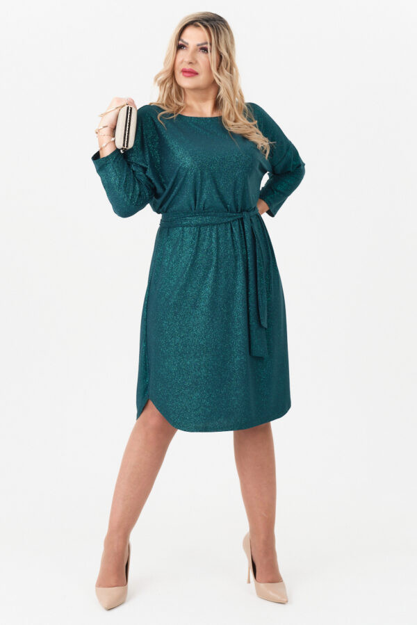 Zielona sukienka brokatowa plus size