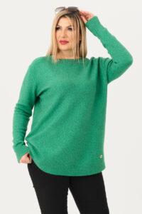 Zielony sweter z diamencikami