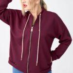 Bordowa bluza damska XXL rozpinana – moda plus size