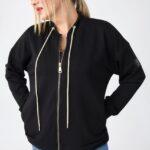 Czarna bluza damska XXL rozpinana – moda plus size